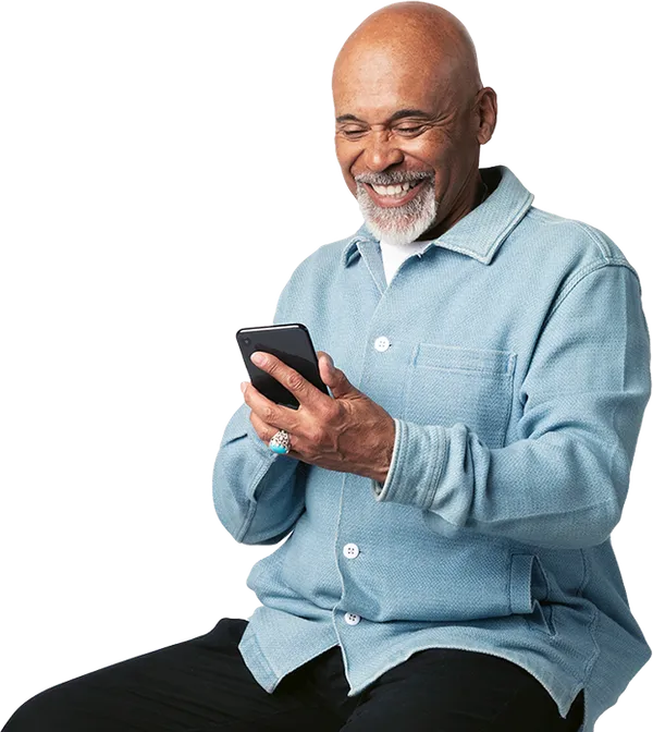 happy man on phone