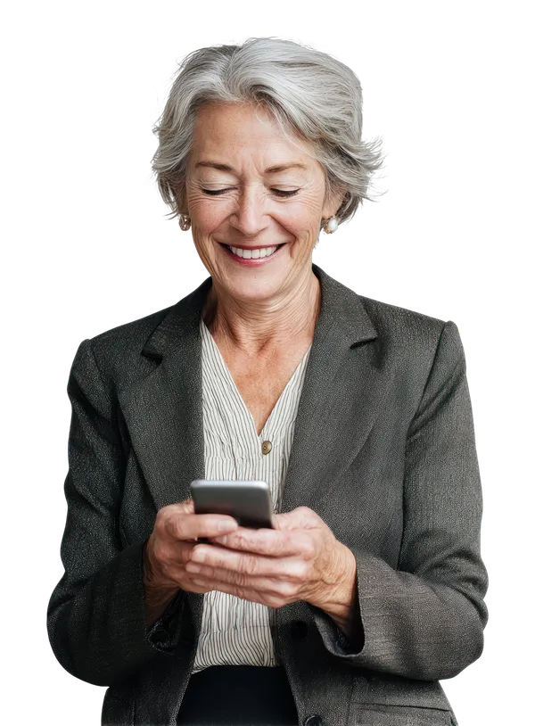 woman with phone