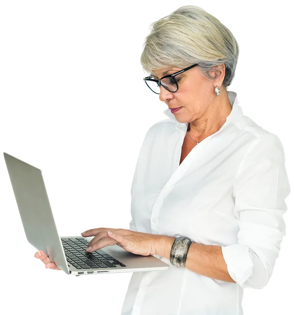 woman with laptop