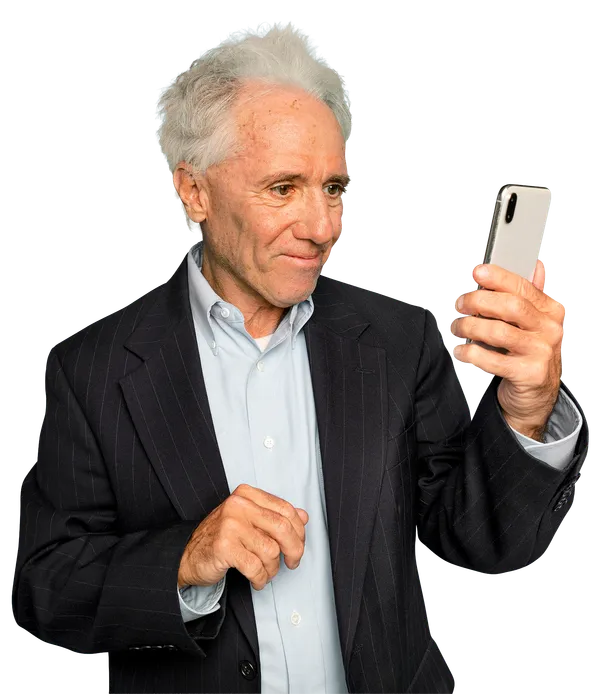 happy man on phone