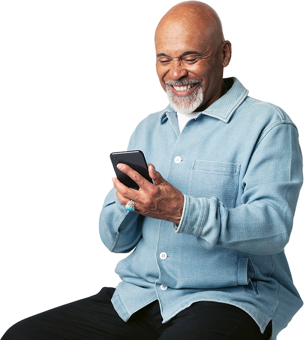 happy man on phone